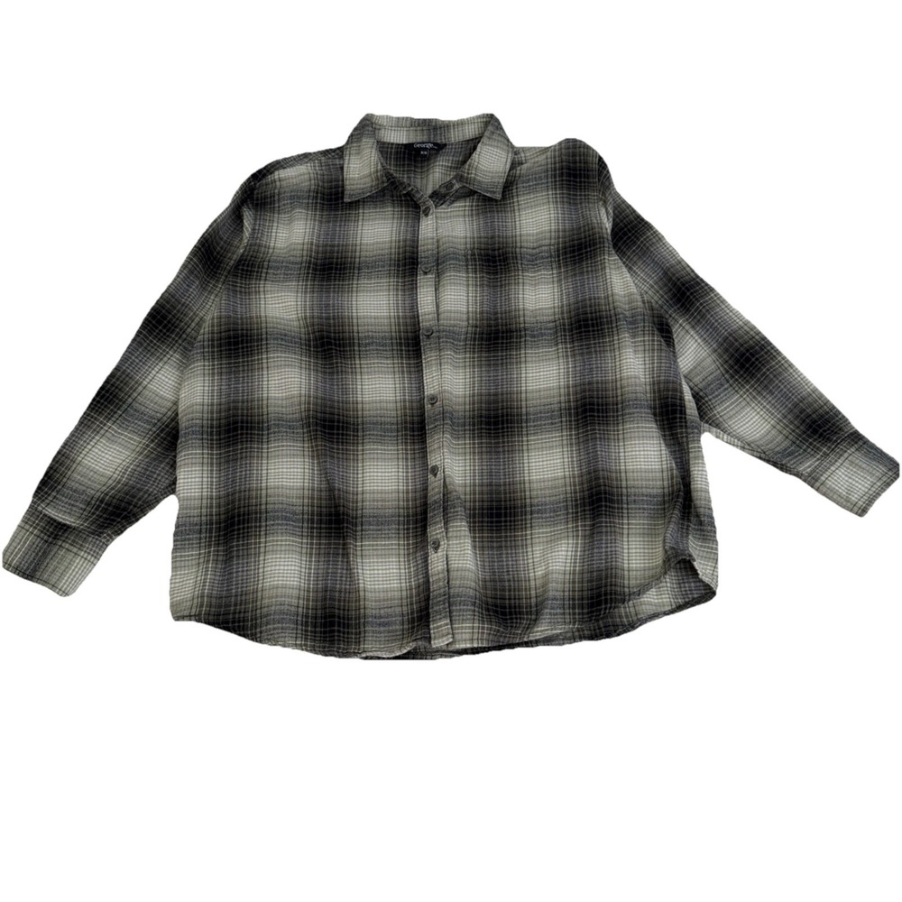 Men's George Green Plaid Button Down Top Size Large Countrycore Westerncore